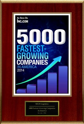 MGN Logistics, Inc. Selected For "5000 Fastest-Growing Companies In America"