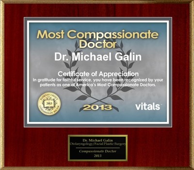 Patients Honor Dr. Michael Galin for Vitals Compassionate Doctor Award