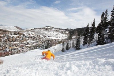 Ski down to the lodging, shops, restaurants, bars and galleries of Park City's Historic Main Street - then ride Town Lift directly from the bottom of Main Street back onto the mountain. Credit: Park City Mountain Resort/Dan Campbell Photography