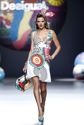 Desigual Debuted at MERCEDES-BENZ FASHION WEEK MADRID With Alessandra Ambrosio Modeling a Collection Inspired by the Brand's 30 Years of History