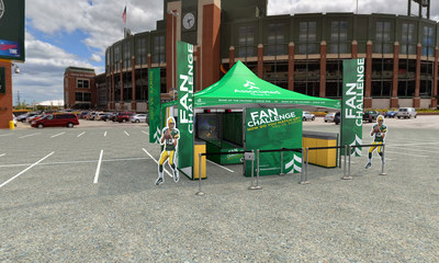 A rendering of the 'Associated Packers Fan Experience' interactive zone that will provide a unique fan challenge at all Packers home games.