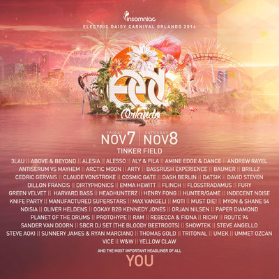Insomniac's 4th Annual Electric Daisy Carnival, Orlando Unveils Exciting Lineup and New Production Details