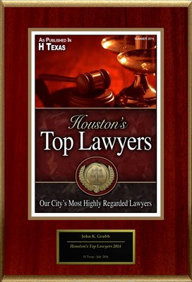 John K. Grubb Selected For "Houston's Top Lawyers 2014"