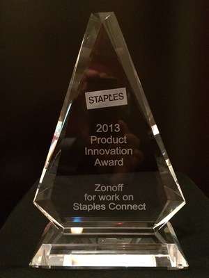2013 Staples Product Innovation Award, presented to Zonoff, Inc.