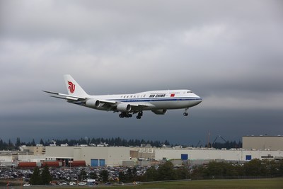 China's First New-Generation Boeing Jetliner B747-8 Delivered to Air China
