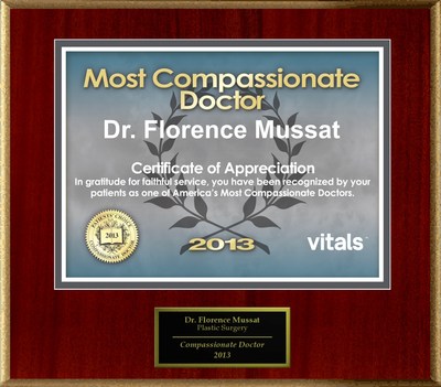 Patients Honor Dr. Florence Mussat M.D. for Vitals Compassionate Doctor Award