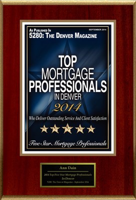 Ann Dain of Caliber Home Loans Selected For "2014 Top Five Star Mortgage Professionals In Denver"