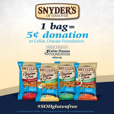 Snyder's of Hanover Donates Portion of Sales to Support Celiac Disease Foundation