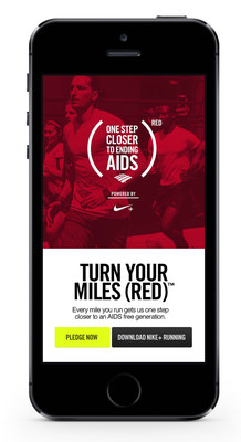 (RED) und die Bank of America fordern die internationale Fitness-Community auf, große Schritte zu machen - „Turn Your Miles (RED)"-Initiative wird durch Nike+ unterstützt