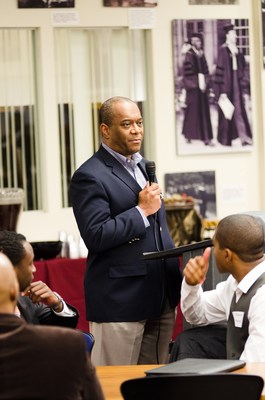 Rock Anderson, Cox Automotive's SVP and chief people officer, shares career readiness tips with college students through the 100 Black Men of America's C100 program.