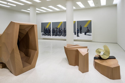 Installation view: Wang Jianwei: Time Temple, Solomon R. Guggenheim Museum, New York, October 31, 2014–February 16, 2015. Wang Jianwei: Time Temple is made possible by The Robert H. N. Ho Family Foundation. All works by Wang Jianwei (C) 2014 Wang Jianwei, used by permission. Photo: David Heald (C) Solomon R. Guggenheim Museum, New York.