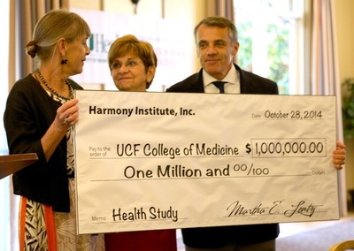 $1 Million Donation Helps UCF Begin Health Study In Mold Of Framingham. From left to right: Martha Lentz, Deborah German, M.D., and Pascal Goldschmidt, M.D.