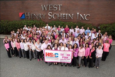 Team Schein Members help raise awareness of the importance of early detection of breast cancer through Henry Schein's Think Pink, Practice Pink cause-related marketing program