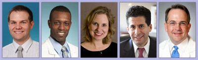 The five authors of a case series in the November 2014 The Journal of Heart and Lung Transplantation describing virtual implantation of the SynCardia Total Artificial Heart are, from left, Ryan A. Moore, MD; Peace C. Madueme, MD; Angela Lorts, MD; David L.S. Morales, MD, and Michael D. Taylor, MD, PhD, of Cincinnati Children's Hospital Medical Center, The Heart Institute, Cincinnati, Ohio.