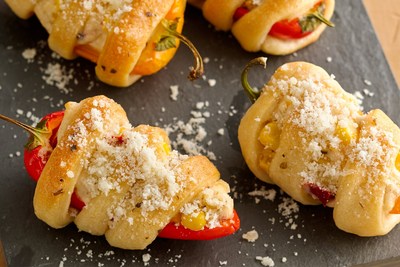 Creamy Corn-Filled Sweet Peppers, an original recipe by Jody Walker of Madison, Miss., was named the best recipe in the Savory Snacks & Sides category at the 47th Pillsbury Bake-Off(R) Contest in Nashville, Tenn. on November 3, 2014.