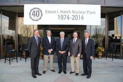 Pictured left to right: Paul Bowers (Georgia Power chairman, president & CEO), Tony Spring (Plant Hatch site manager), David Vineyard (vice president nuclear site), Danny Bost (executive vice president and chief nuclear officer) and Steve Kuczynski (Southern Nuclear Operating Company chairman, president & CEO).