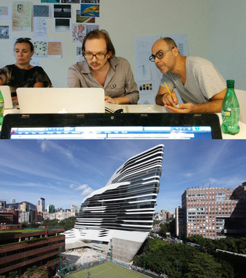 The research project led by Laurent Gutierrez, Valrie Portefaix and Project Supervisor (Cartography) Gilles Vanderstocken (middle) was conducted in the Jockey Club Innovation Tower, home of Hong Kong PolyU School of Design.