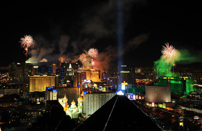 View of Las Vegas ringing in 2014 from Delano Las Vegas at Mandalay Bay Resort & Casino