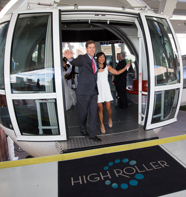 Andy and Melinda Leeka of Southern California renew their vows for free riding the High Roller at the LINQ Promenade in Las Vegas on 12/13/14.