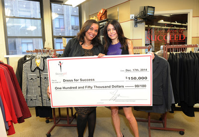 Skinnygirl(R) Cocktails, the industry leader in premium, great-tasting low-calorie cocktails, and the original Skinnygirl Bethenny Frankel got into the holiday spirit by donating $150,000 to Dress for Success(R), accepted by Joi Gordon, CEO, Dress for Success, an international not-for-profit organization that promotes the economic independence of disadvantaged women on Wednesday, Dec. 17, 2014 in New York. (Photo by Diane Bondareff / Invision for Skinnygirl(R) Cocktails / AP Images)