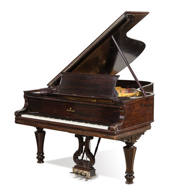 An auction highlight, the Steinway & Sons grand piano, circa 1910, used in the Caribou Ranch recording studio to record songs such as Elton John's "Don't Let the Sun Go Down on Me."