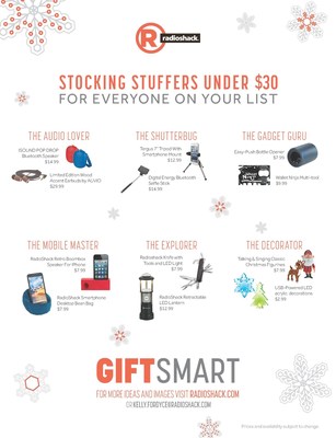 RadioShack's stocking-stuffer selections, starting at $0.99, are sure to satisfy each member of your family.