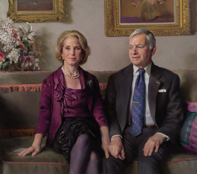 The portrait of Ruth M. and Tristram C. Colket, Jr., commissioned from renowned artist Nelson Shanks.