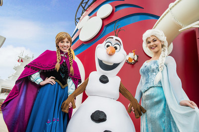 Beginning in summer 2015, Disney Cruise Line guests can immerse themselves in the animated hit "Frozen" with brand-new experiences inspired by the film, including a spectacular deck party, a three-song stage show production number, new character meet and greets, storybook adventures ashore and more. (Matt Stroshane, photographer)