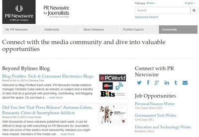 The PRNJ community page connects you to industry peers