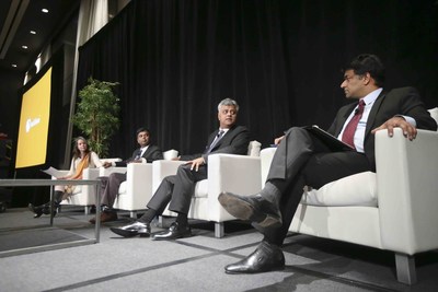 Nicola Armacost, Managing Director and Founder of ARC Finance, hosts a panel with Didar Islam, Managing Director for Solaric, Rohit Chandra, Co-Founder and Chief Operating Officer at OMC Power, and Zia Khan, Vice President for Initiatives and Strategy at Rockefeller Foundation, exploring business models to bring electricity to the energy poor at the SunEdison Eradication of Darkness Summit.