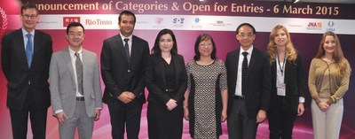 (From left) James Courage, Chief Executive Officer of Platinum Guild International; Liu Zheng, Deputy General Manager of GDLAND; Rishi Parikh of Diarough; Rita Maltez, Director of Rio Tinto Diamond’s Greater China Representative Office; Letitia Chow, Founder of JNA and Director of Business Development - Jewellery Group of UBM Asia; Kent Wong, Managing Director of Chow Tai Fook; Noa Pardo, Managing Director of IDI Asia Pacific; and Helen Molesworth, Managing Director of Gubelin Academy