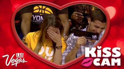 Las Vegas Shows "What Happens Here, Stays Here" with Kiss Cam Stunt at Boise State vs. Wyoming College Basketball Game