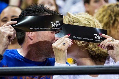 Las Vegas Shows "What Happens Here, Stays Here" with Kiss Cam Stunt at Boise State vs. Wyoming College Basketball Game