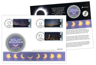 Isle of Man Post Office Issue Special Postmark Cover and Align With Local Primary School and Astronaut Alan Bean to Mark Solar Eclipse