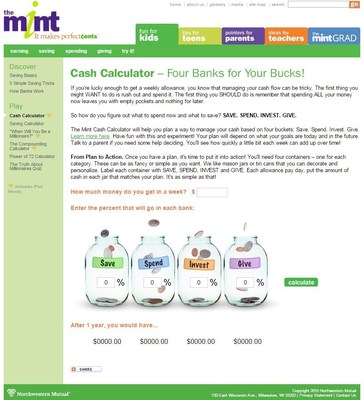 The all-new Cash Calculator on TheMint.org helps kids learn the basics when it comes to their money.