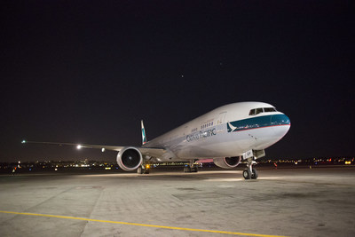 Cathay Pacific's first flight lands at Boston Logan Airport