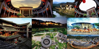 Fujian Tulou: a type of Chinese rural dwelling, built between the 12th and 20th centuries by the Hakka people.
