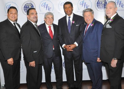 (Pictured from L to R) Pastor Derek Garcia, New York State Chaplain Task Force; Luis Vazquez, Chairman of the Board, National Hispanic Chamber of Commerce on Health; Stanley M. Bergman, Chairman of the Board & Chief Executive Officer, Henry Schein, Inc.; Event Keynote Speaker, Philip O. Ozuah, M.D., Ph.D.; Steve Kess, Vice President, Global Professional Relations, Henry Schein, Inc.; George Zeppenfeldt-Cestero, National President, Association of Hispanic Healthcare Executives and National Hispanic ...