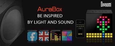Divoom AuraBox Bluetooth: Smart LED Speaker with In-App Control for Pixel Art Creation/Animation and Social Media Notifications
