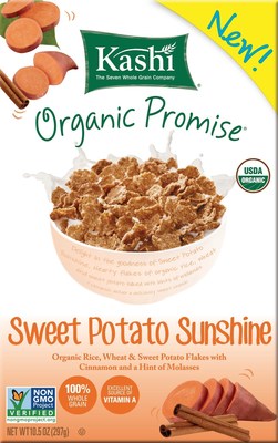 Kashi's Organic Promise Sweet Potato Sunshine delivers the nutritional power of superfood sweet potatoes to a satisfyingly delicious whole-grain flake cereal.