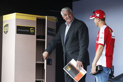 UPS Arranges a Special Pick-up From a UPS Access Point to Scuderia Ferrari Driver Sebastian Vettel