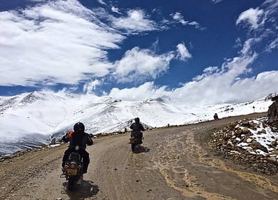 On the road with Extreme Bike Tours - Mighty Himalayan tour - over Tanglang La - one of world's highest road passes - pic by Mary Williams