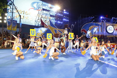 The cheerleading squad from the University of California, Los Angeles (UCLA) in the United States