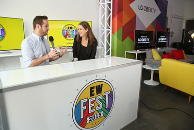 Marc Snetiker (L) and Chilina Kennedy speak during Entertainment Weekly's first ever 