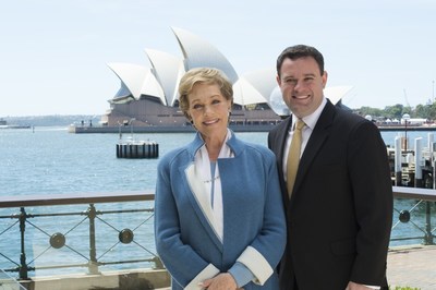 NSW Minister for Trade, Tourism and Major Events, Stuart Ayres welcomes Dame Julie Andrews to Sydney, Image: Destination NSW/James Morgan Photography