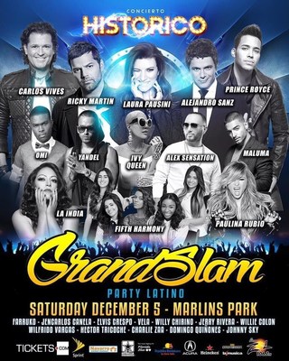 Grand Slam Party Latino December 5th, Marlins Park.