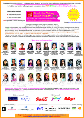Coca-Cola, Godrej, Kellogg, FleishmanHillard, P&amp;G, Accenture, Burberry and SHELL to Headline Break the Ceiling Touch the Sky - The Success and Leadership Summit for Women™