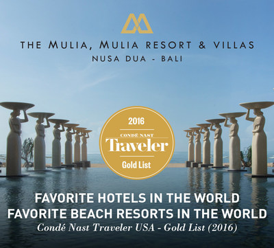 Conde Nast Traveler Loves The Mulia Bali as one of their favourite beach resorts in the world