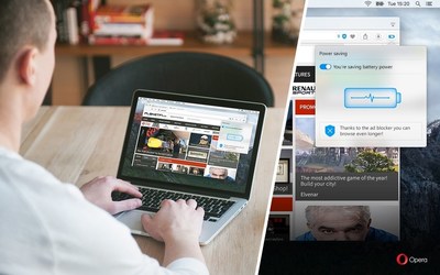 New "Power Saving Mode" Added to Opera's Browser for Computers, Extending Laptop Battery Life by up to 50%