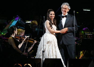 Balqees continue à s'affirmer sur la scène mondiale en tant que première artiste arabe à chanter avec le légendaire Andrea Bocelli